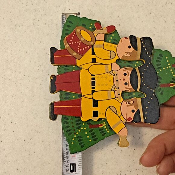 Vtg Wooden Christmas Ornament 8 Lot Rocking Horse Nutcracker Bell Bear Tree - Picture 7 of 16